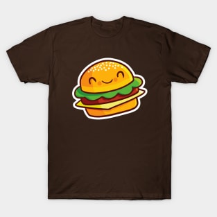 Cute and funny smiling hamburger T-Shirt